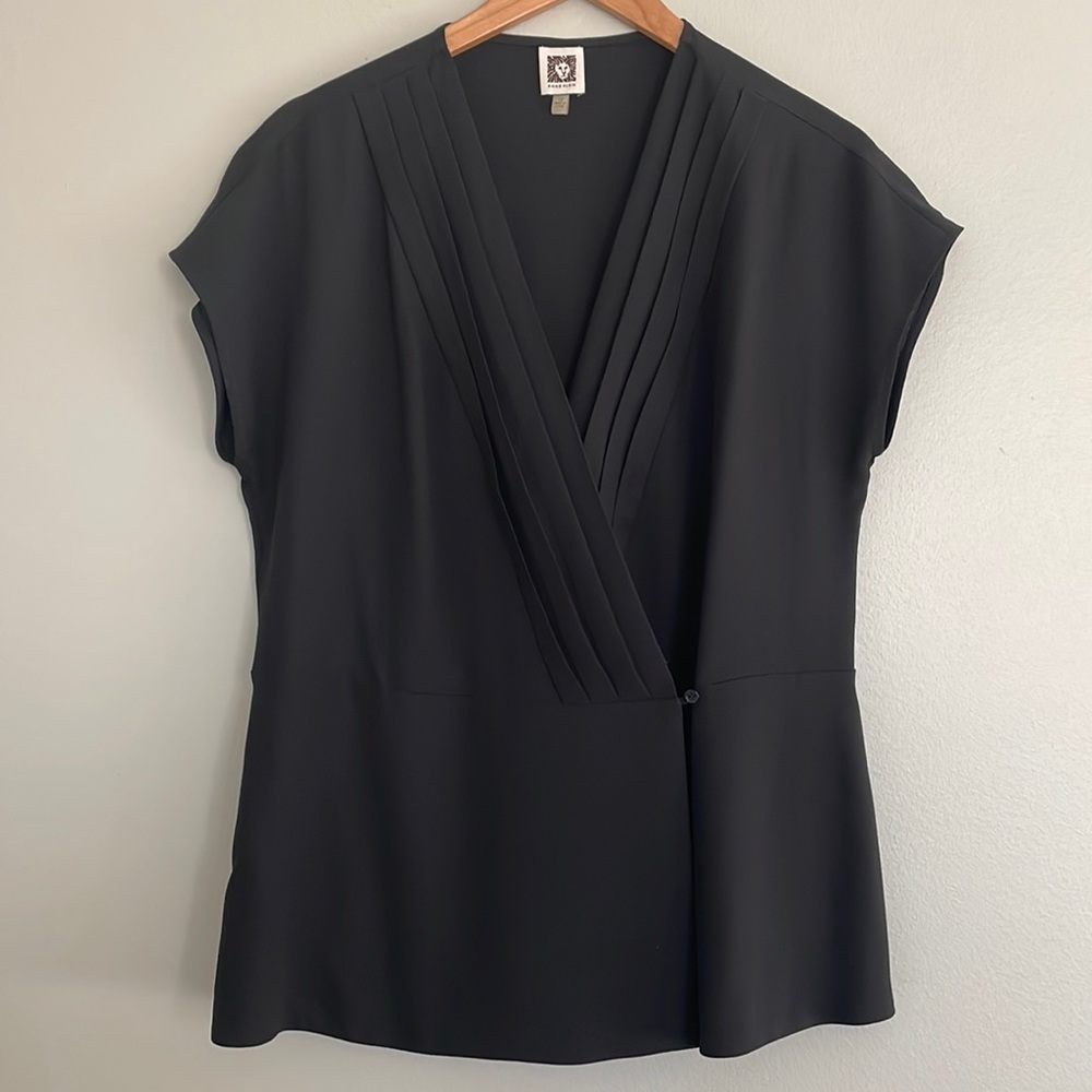 Ann Klein Blouse size 12 black